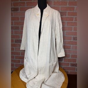 Flax Cream Linen Women's Duster Size Small